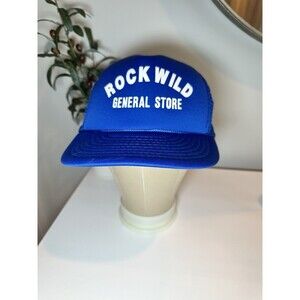 Vintage Rockwild General Store Trucker Hat Blue Mesh Snapback Bucks County PA